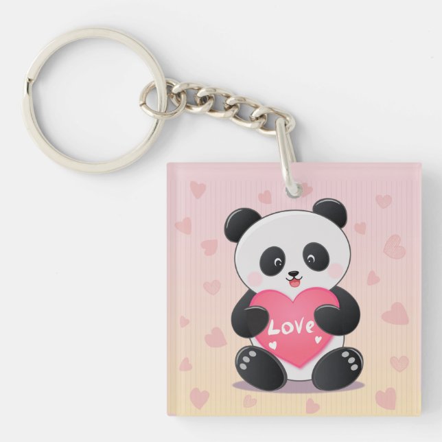 Porte-clefs Tu Es Mon Amour Panda-mique (Devant)