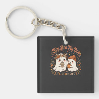 Porte-clefs Tu Es Mon Boo Citrouille Café Couple Fantôme Migno