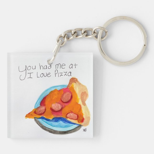Porte-clefs Tu m'as eu à I Love Pizza (Dos)