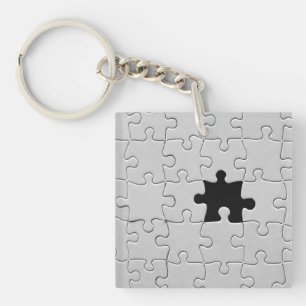Porte-clefs Tu Me Complètes Romantique Noir et Blanc Puzzle