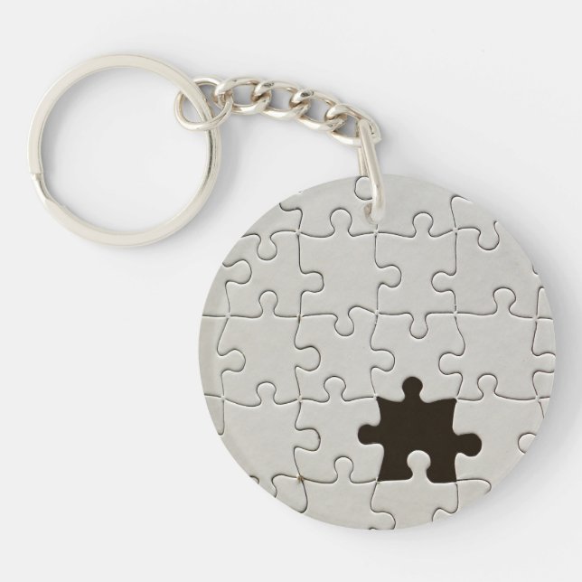 Porte-clefs Tu Me Complètes Romantique Noir et Blanc Puzzle (Devant)