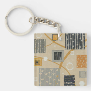 Porte-clefs Tuiles graphiques abstraites