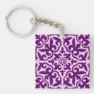 Porte-clefs Tuiles marocaines - violet et orchidée