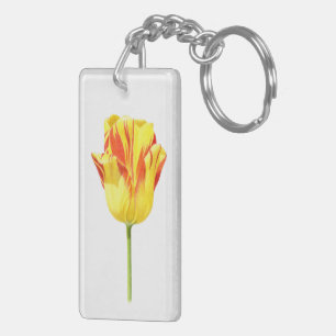 Porte-clefs Tulipe jaune et rouge
