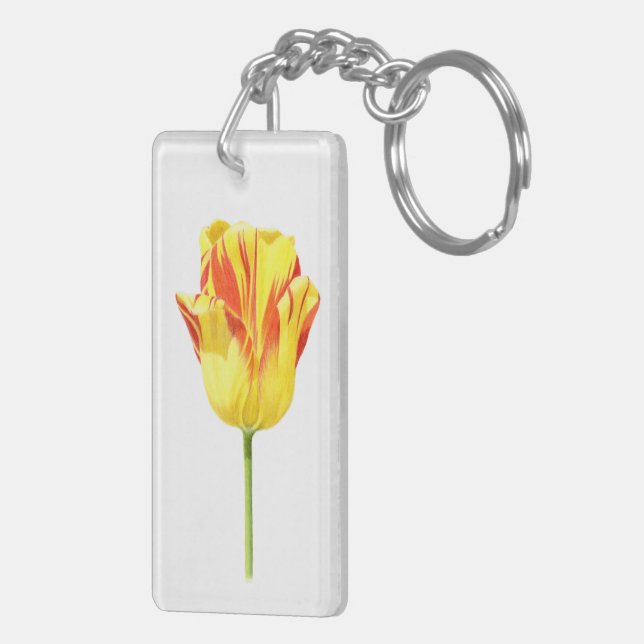 Porte-clefs Tulipe jaune et rouge (Dos droit)