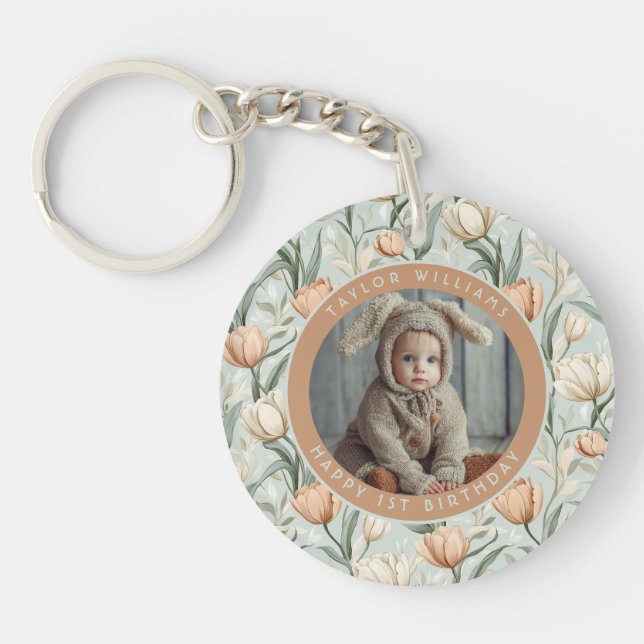 Porte-clefs Tulipe Moderne Thème 20e Anniversaire (Devant)