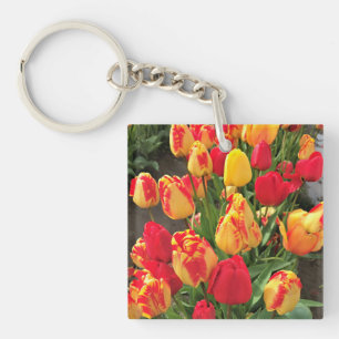Porte-clefs Tulipes jaunes et rouges