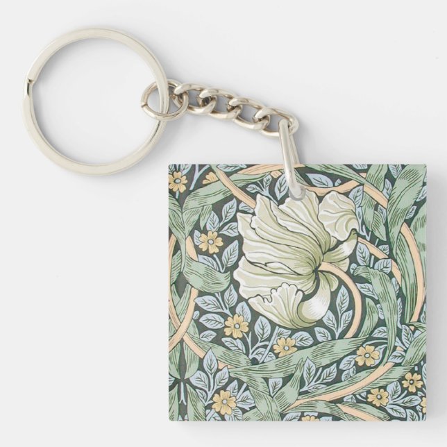 Porte-clefs Tulipes Pimpernel Art Botanique de William Morris (Devant)