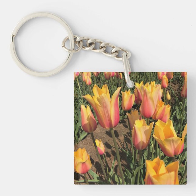 Porte-clefs Tulipes rose et jaune (Devant)