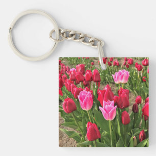 Porte-clefs Tulipes roses et rouges