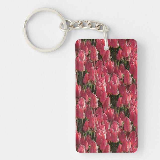 Porte-clefs Tulipes roses florales (Devant)