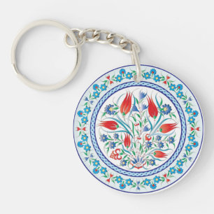 Porte-clefs Tulipes Rouges Mariage Thème Design Turc