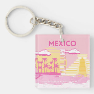 Porte-clefs Tulum, Art de voyage, Art prépa, Rose