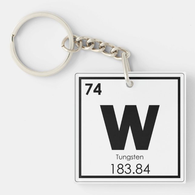 Porte-clefs Tungstène élément chimique symbole formule chimiqu (Devant)