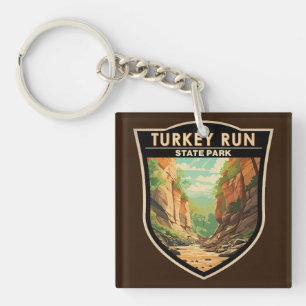 Porte-clefs Turquie Run State Park Indiana Travel Art Vintage