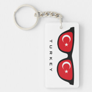 Porte-clefs Turquie Shades texte et couleur personnalisés port