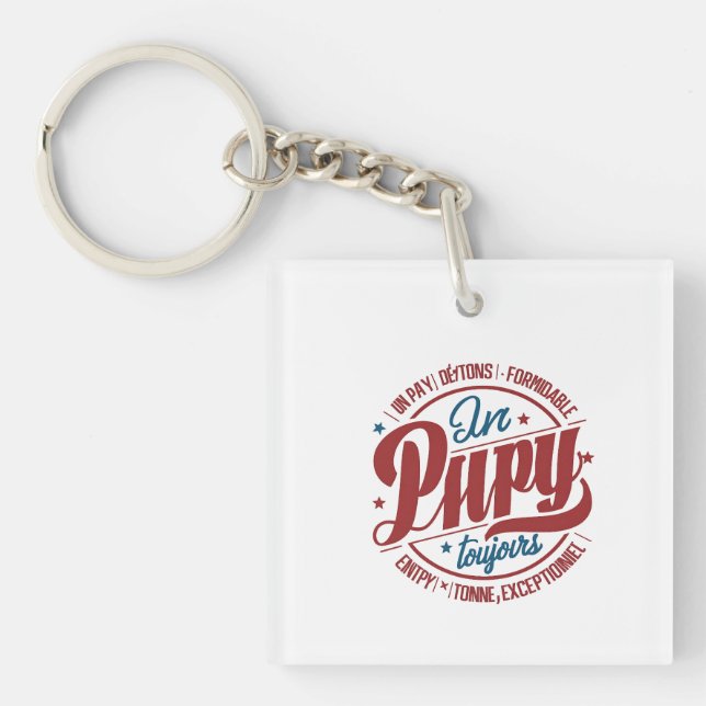 Porte-clefs Typographie Cercle Papy Rétro Gras (Devant)