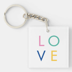 Porte-clefs typographie colorée de la Saint-Valentin AMOUR