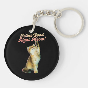 Porte-clefs Typographie de chat drôle mignonne avec Kitten jou
