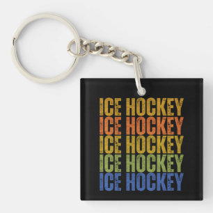 Porte-clefs Typographie de hockey sur glace