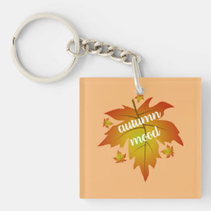 Porte-clefs Typographie de l'humeur d'automne feuille d'érable