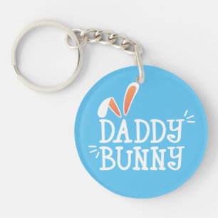 Porte-clefs Typographie de Pâques Simple Daddy Bunny Porte-c