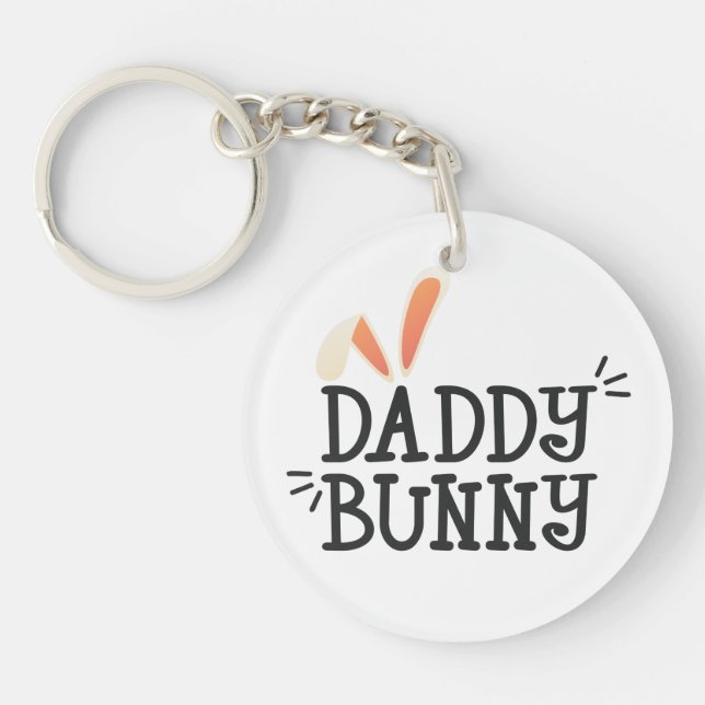 Porte-clefs Typographie de Pâques Simple Daddy Bunny | Porte-c (Devant)