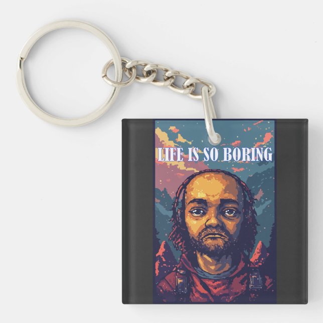 Porte-clefs Typographie de portrait rétro (Devant)
