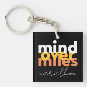Porte-clefs Typographie Gras de Motivation de Sport Noir Moder