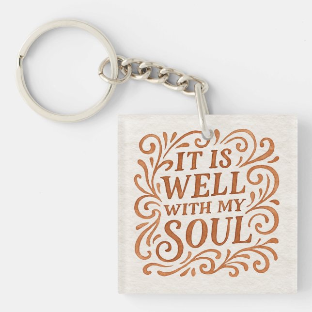 Porte-clefs Typographie Il est bien avec mon âme (Devant)