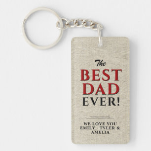 Porte-clefs Typographie Meilleur Papa Ever Rustique Fête des P