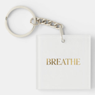 Porte-clefs Typographie minimaliste avec le mot or respirer