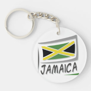 Porte-clefs Typographie moderne du drapeau jamaïcain