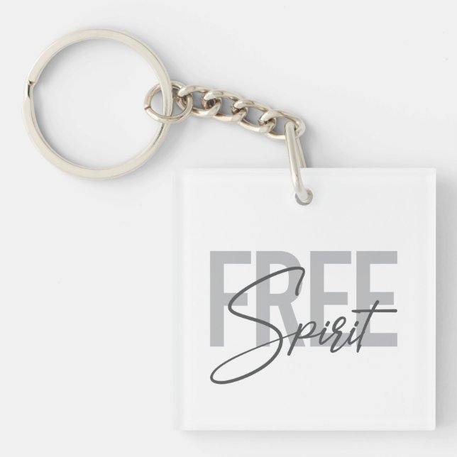 Porte-clefs Typographie moderne, simple, cool de Free Spirit (Devant)