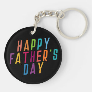 Porte-clefs Typographie simple de Fête des pères heureuse PO