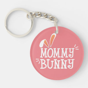 Porte-clefs Typographie simple de lapin de Pâques Maman Port