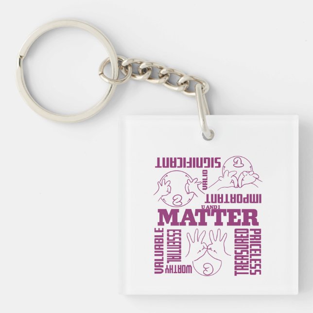 Porte-clefs U et I Matt - ASL Empowerment Design (Devant)