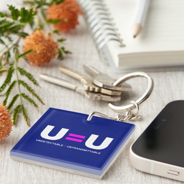 Porte-clefs U=U VIH non détectable égale non transmettable (Devant Droit)