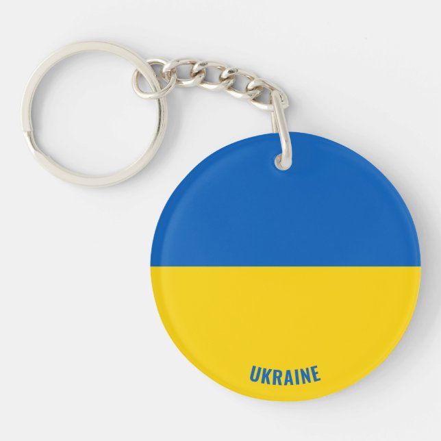 Porte-clefs Ukraine Drapeau de charme patriotique (Devant)