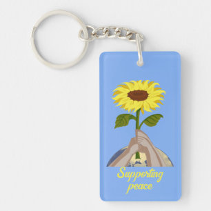 Porte-clefs Ukraine "jaune bleu" tournesol de la paix coloré