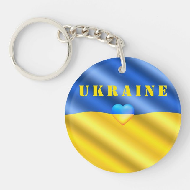 Porte-clefs Ukraine - Soutien - Liberté de la paix - drapeau u (Devant)