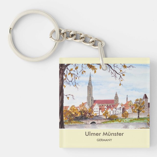 Porte-clefs Ulm Minster Allemagne Tableau de Farida Greenfield (Devant)