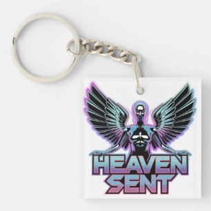 Porte-clefs Un ange métallisé brillant avec des ailes, design