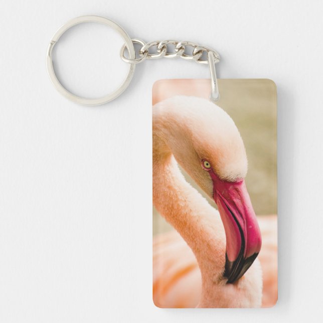 Porte-clefs Un Beau Flamant rose Rose (Devant)