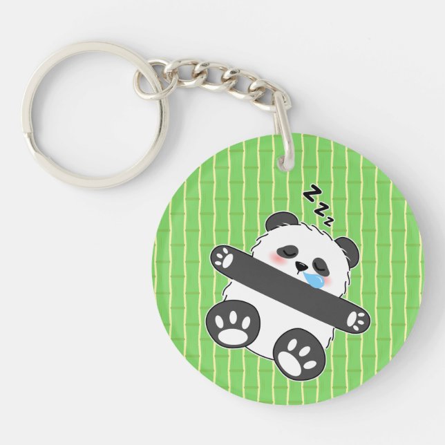 Porte-clefs Un bébé panda mignon dormant paisiblement (Devant)