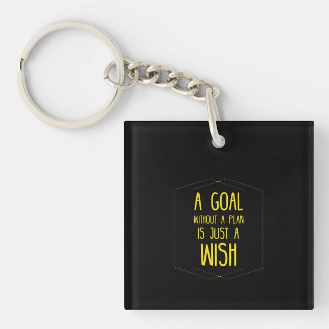 Porte-clefs Un but sans une citation inspirante de plan (Devant)