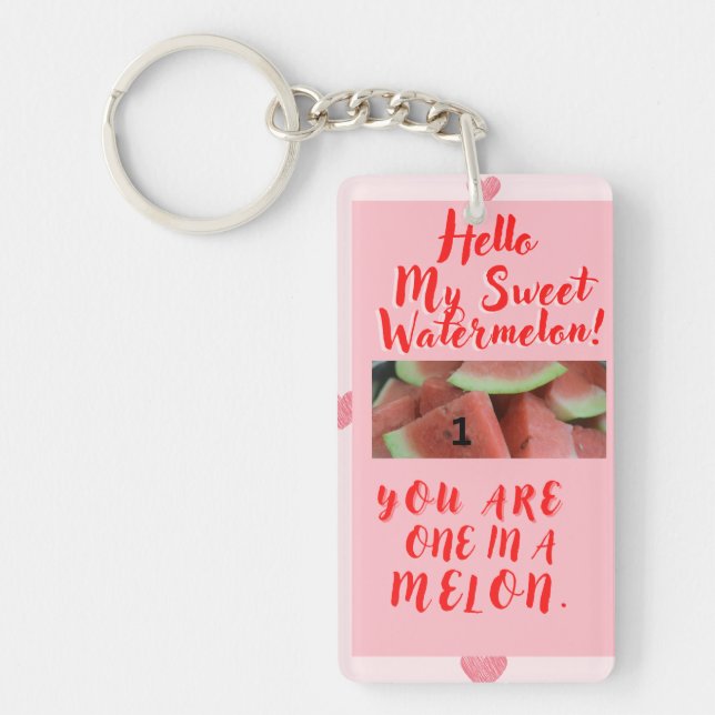 Porte-clefs Un Cadeau d'amour "Un dans un Melon" (Devant)