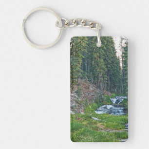 Porte-clefs Un canard repose sur une rivière en cascade