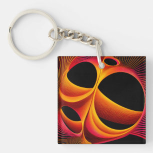 Porte-clefs Un carré fractal de Mandelbrot beaucoup manipulé