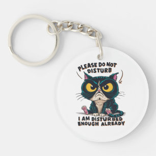 Porte-clefs Un chat grincheux surdimensionné
